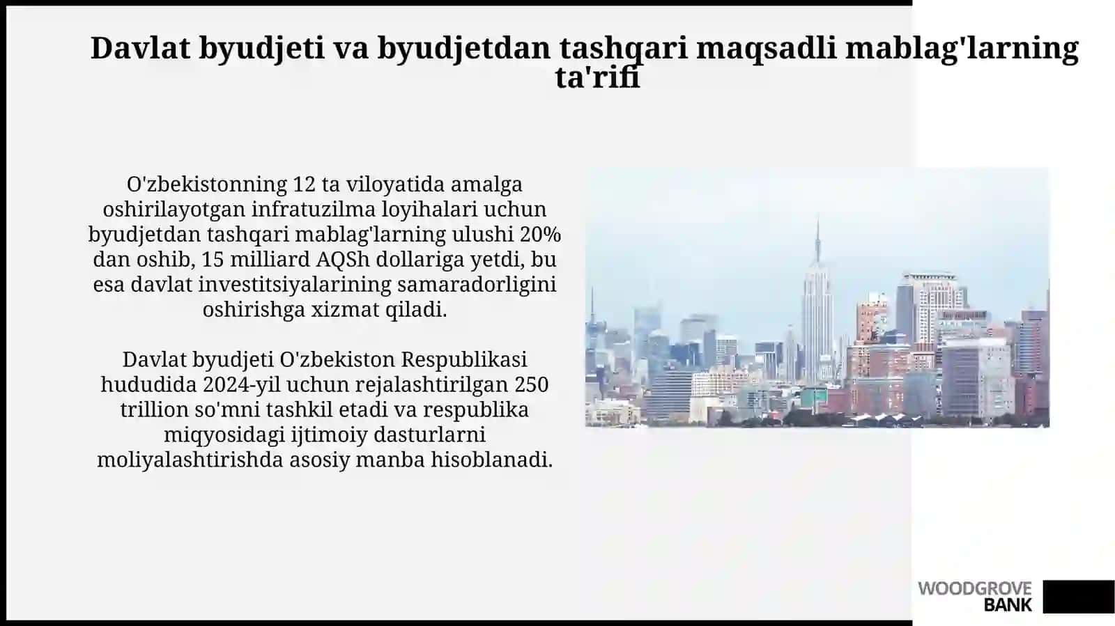 Davlatning byudjet va byudjetdan tashqari maqsadli jamgʻarmalari 4