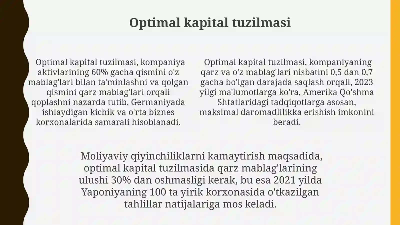 Kapital tarkibi va uning bahosi 4
