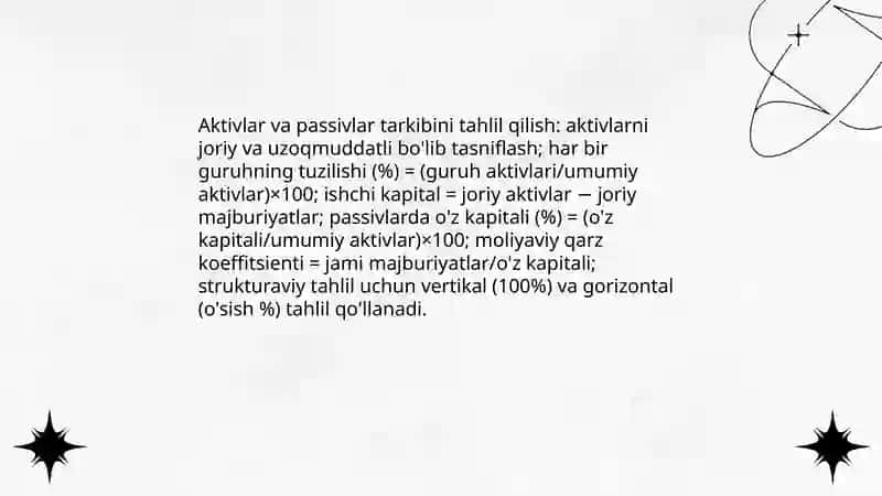 Korxonaning moliyaviy holatini tahlili 4