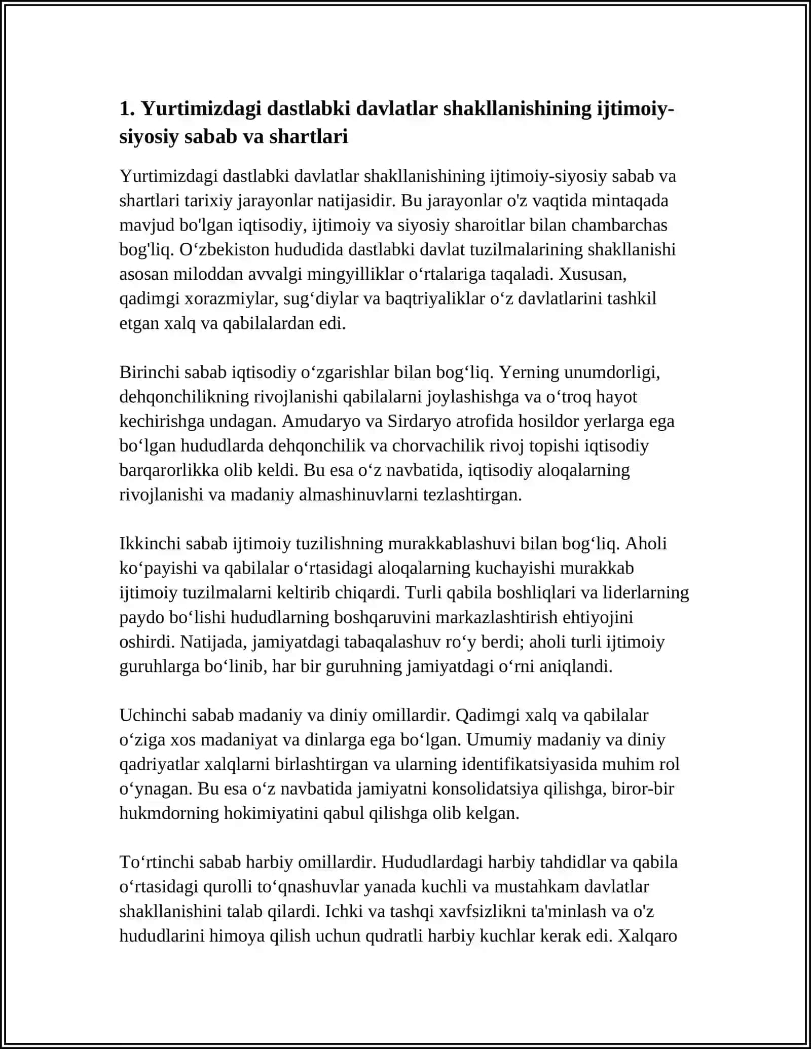 O‘ZBEK DAVLATCHILIGI TARIXI YURTIMIZDAGI ENG QADIMGI DAVLATLAR 4