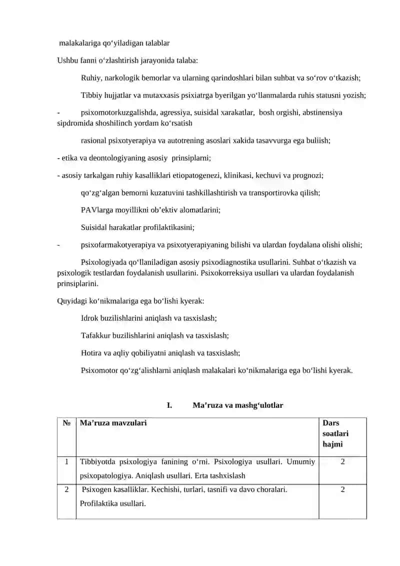 Tibbiyot Psixologiyasi, Psixiatriya va Narkologiya 4