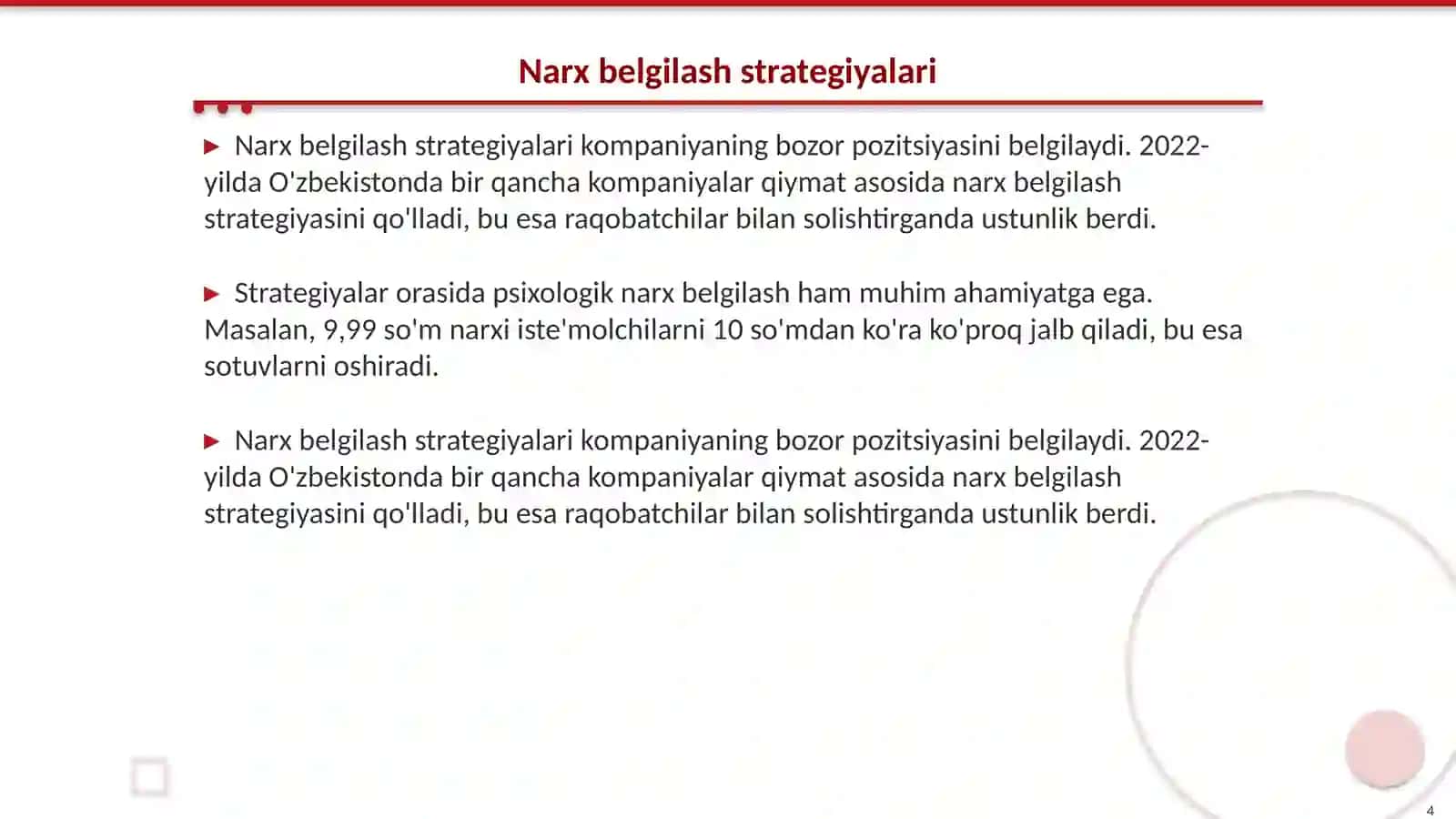 Bozor sharoitida narxlarni shakllantirish 4