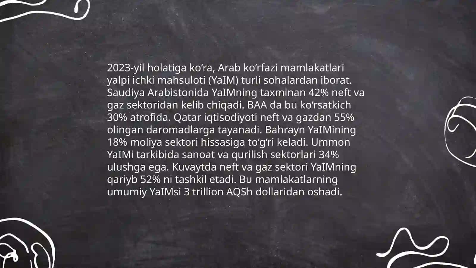 Turkiya va Arab ko’rfazi mamlakatlarining yalpi ichki mahsuloti, iqtisodiy statistikasi, turizmi, O’zbekistonda qo’llasa bo’ladigan afzalliklari va turizm statistikasi 4