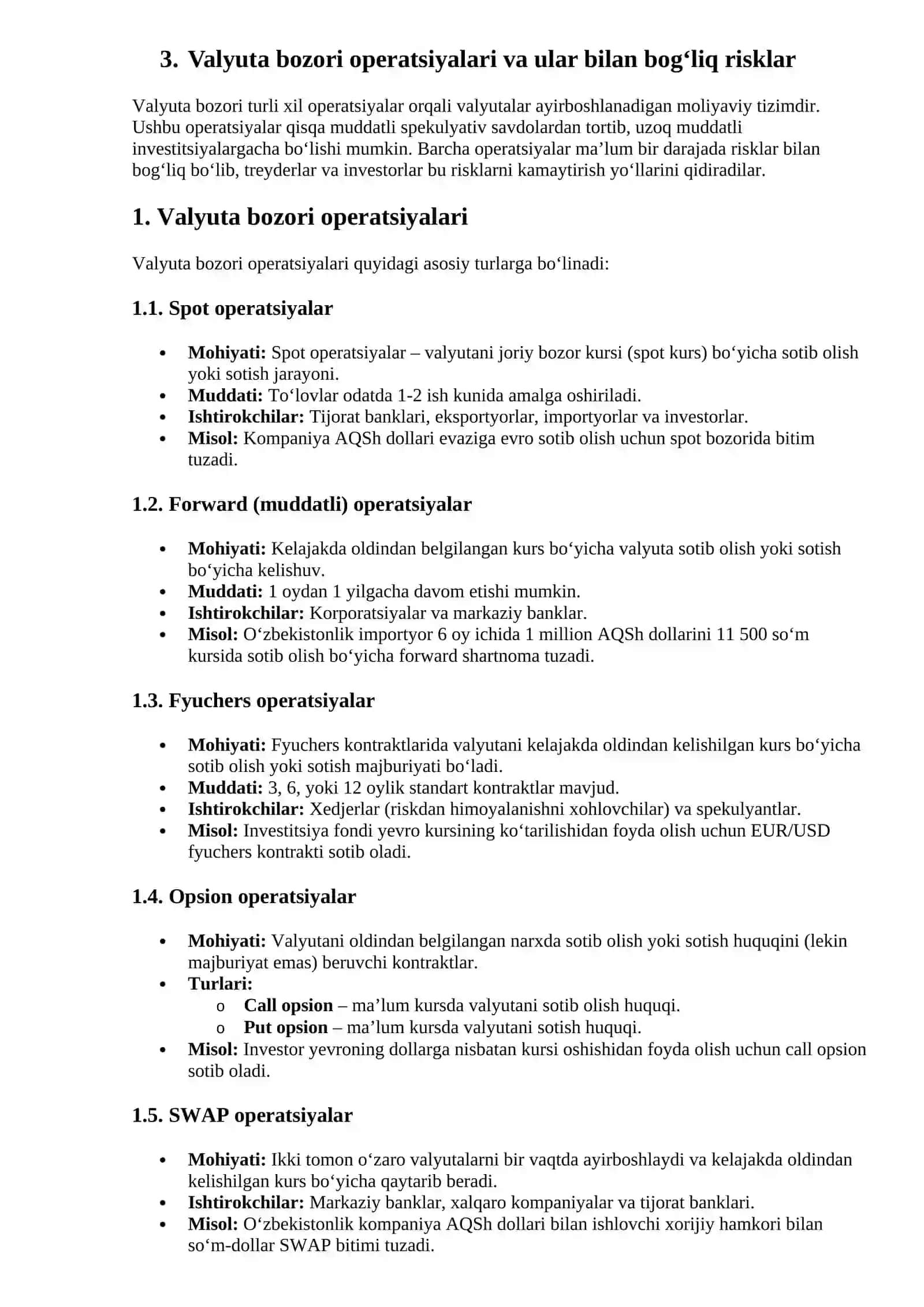 Valyuta bozorlari va valyuta kurslari 4
