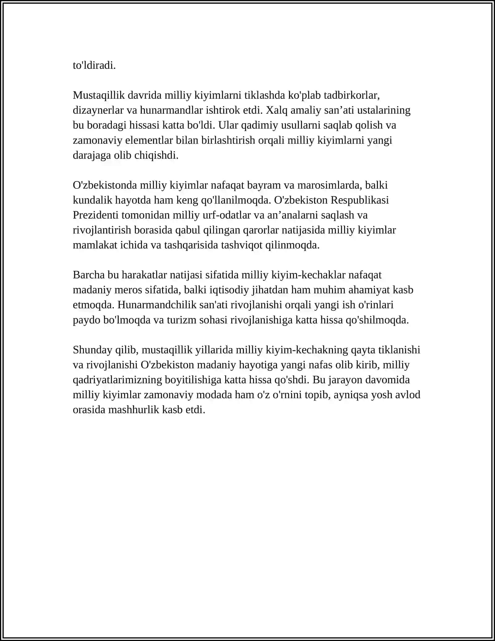 MUSTAQILLIK YILLARIDA MILLIY URF-ODATLAR, QADRIYATLAR VA ANʼANALARNING QAYTA TIKLANISHI 4