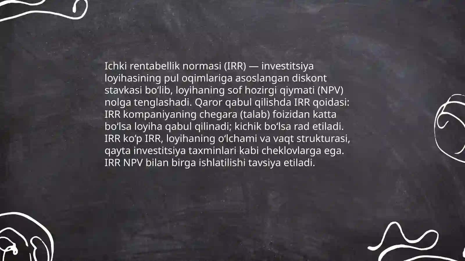 Investitsiya loyihalarining moliyaviy va iqtisodiy samaradorligini baxolash 4