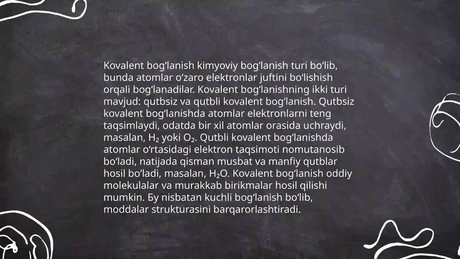 Kovalent bogʻlanishning turlari va Atom orbitallar metodi.Gibritlanish va uning turlari 4