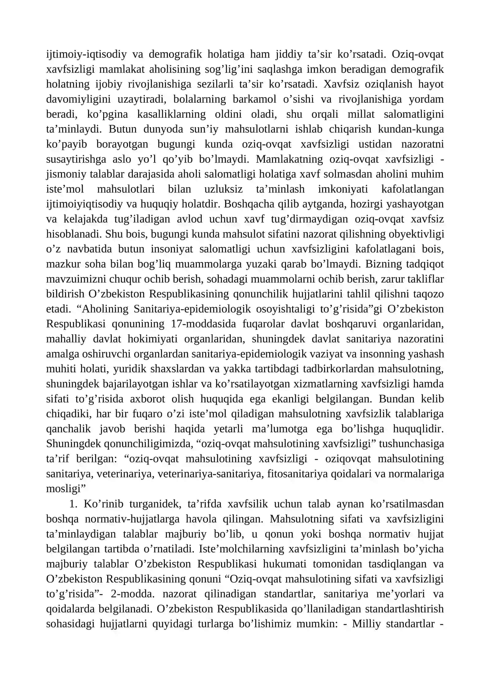 Oziq-ovqat mahsulotining xavfsizligi: muammolar va yechimlar 4