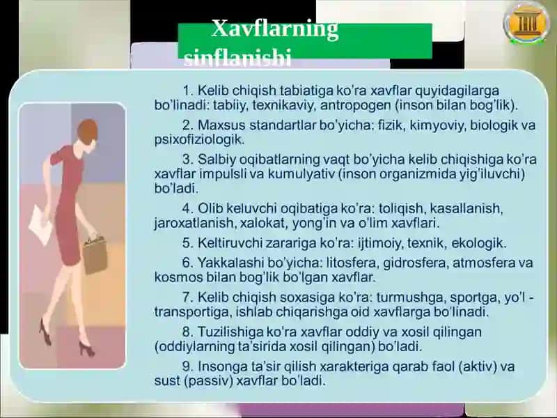 XAVFSIZLIK MUAMMOLARI. MIKROIQLIM SHAROITI VA UNING INSON FAOLIYATIGATA’SIRI 4