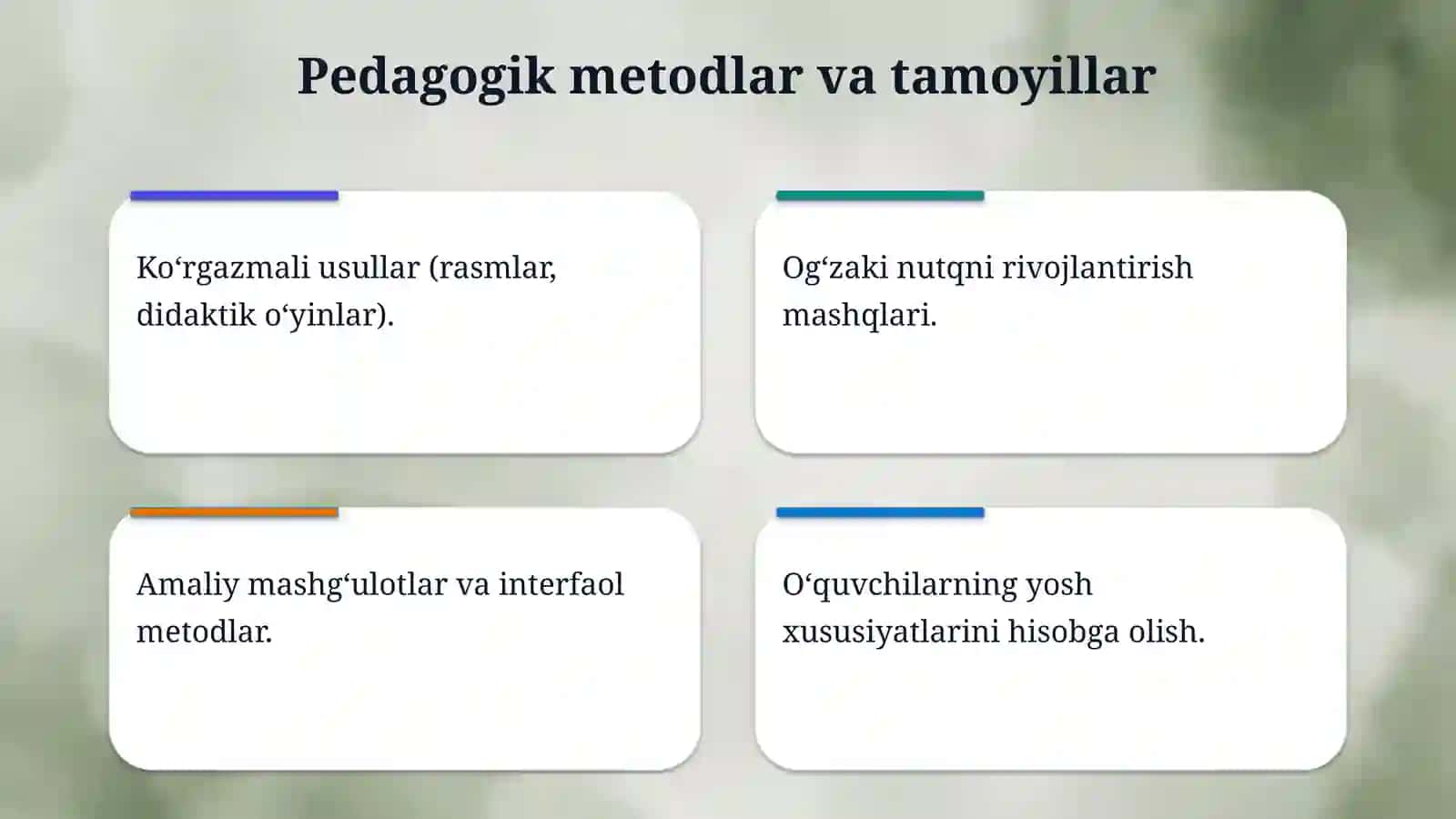 Boshlangʻich sinflarda „ot” mavzusini oʻrgatish metodikasi 4
