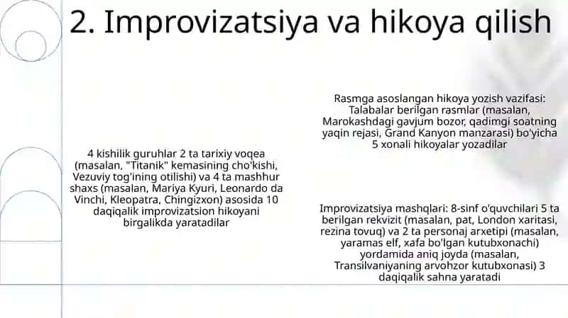 8-sinflar nutqiy ko'nikmalarni shakllantirish topshiriqlari 4