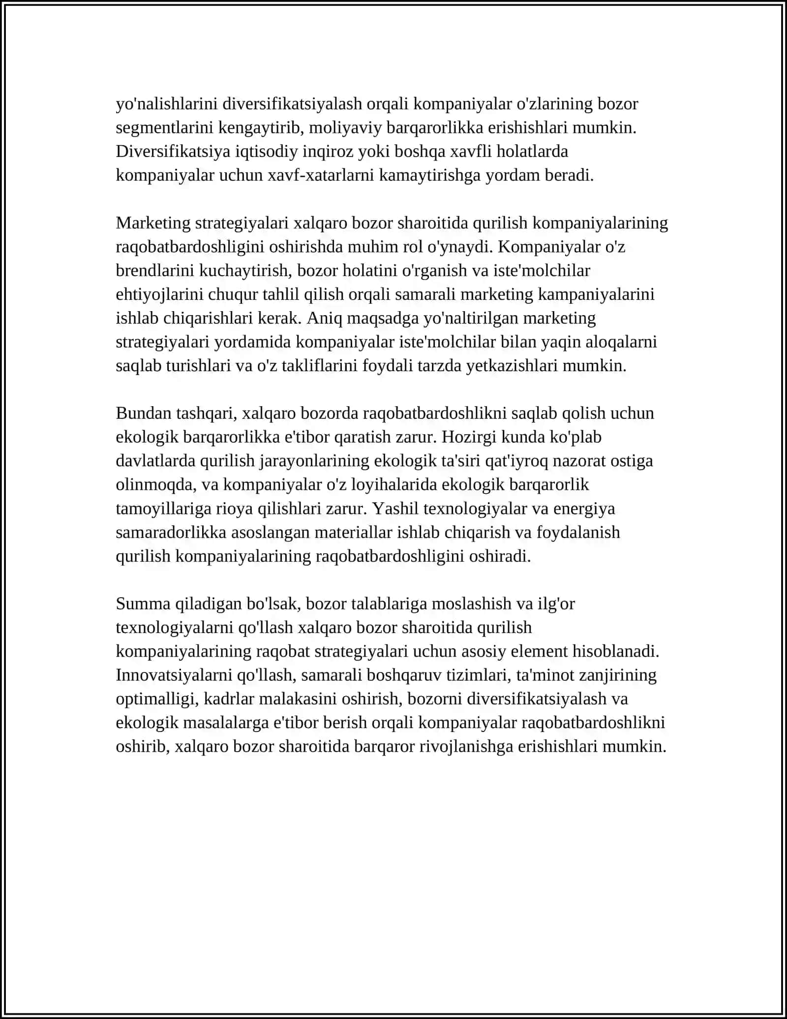 QURILISHDA MARKETING VA NARX SHAKLLANTIRISH:XALQARO BOZOR RAQOBATI VA 2025 TRENDLARI 4
