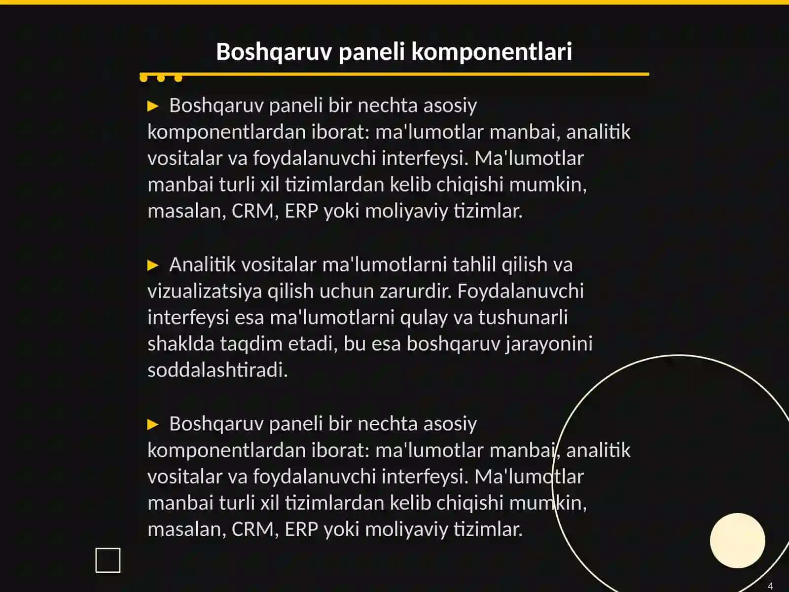Boshqaruv paneli 4