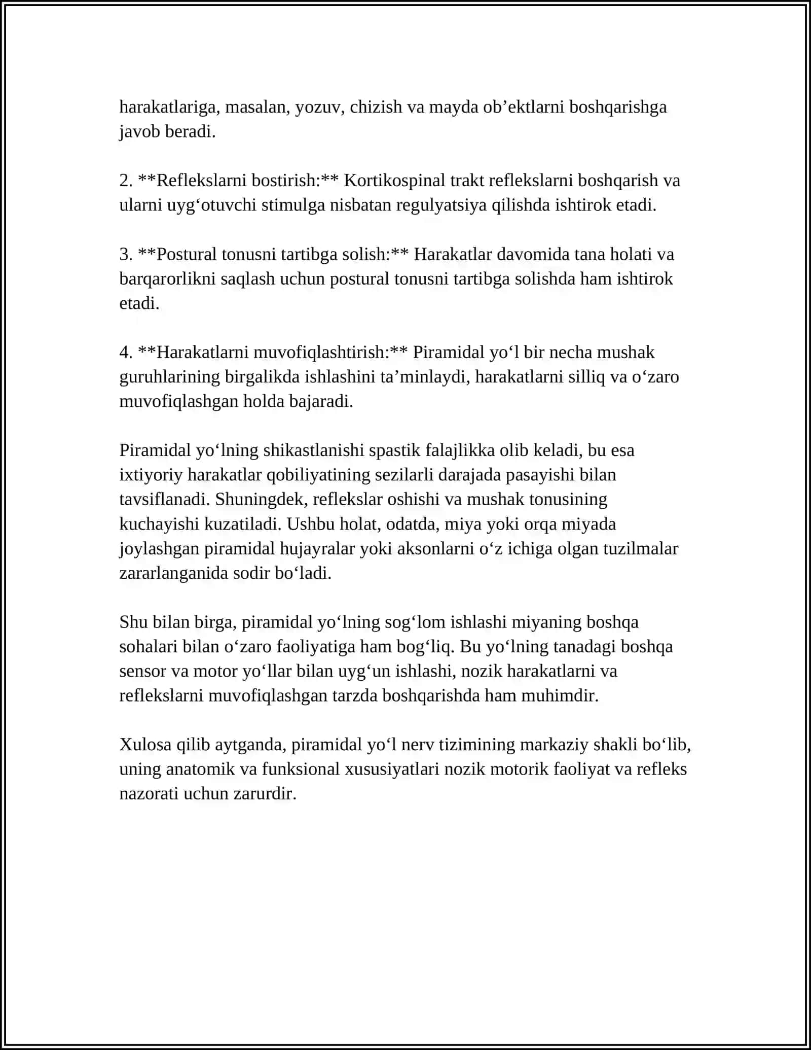 BOSH MIYA VA ORQA MIYANING ASOSIY YOʻLLARI BOSH MIYYA OʻTKAZUVCHI YOʻLLARINING ANATOMO -FUNKSIANAL HOLATI 4