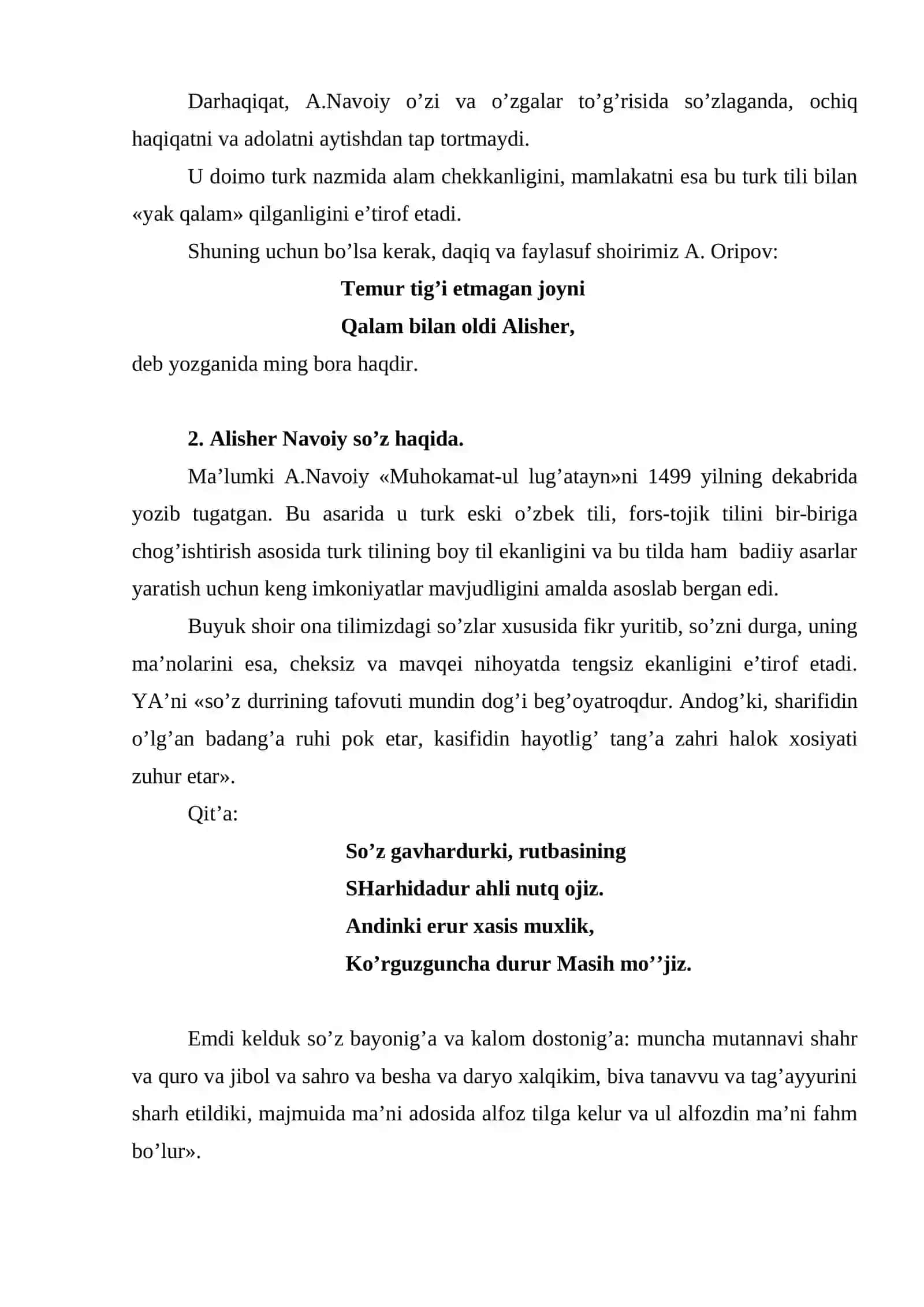 A Navоiy-tilshunоs. uning «Muhоkamat-ul lug’atayn» asari haqida 4