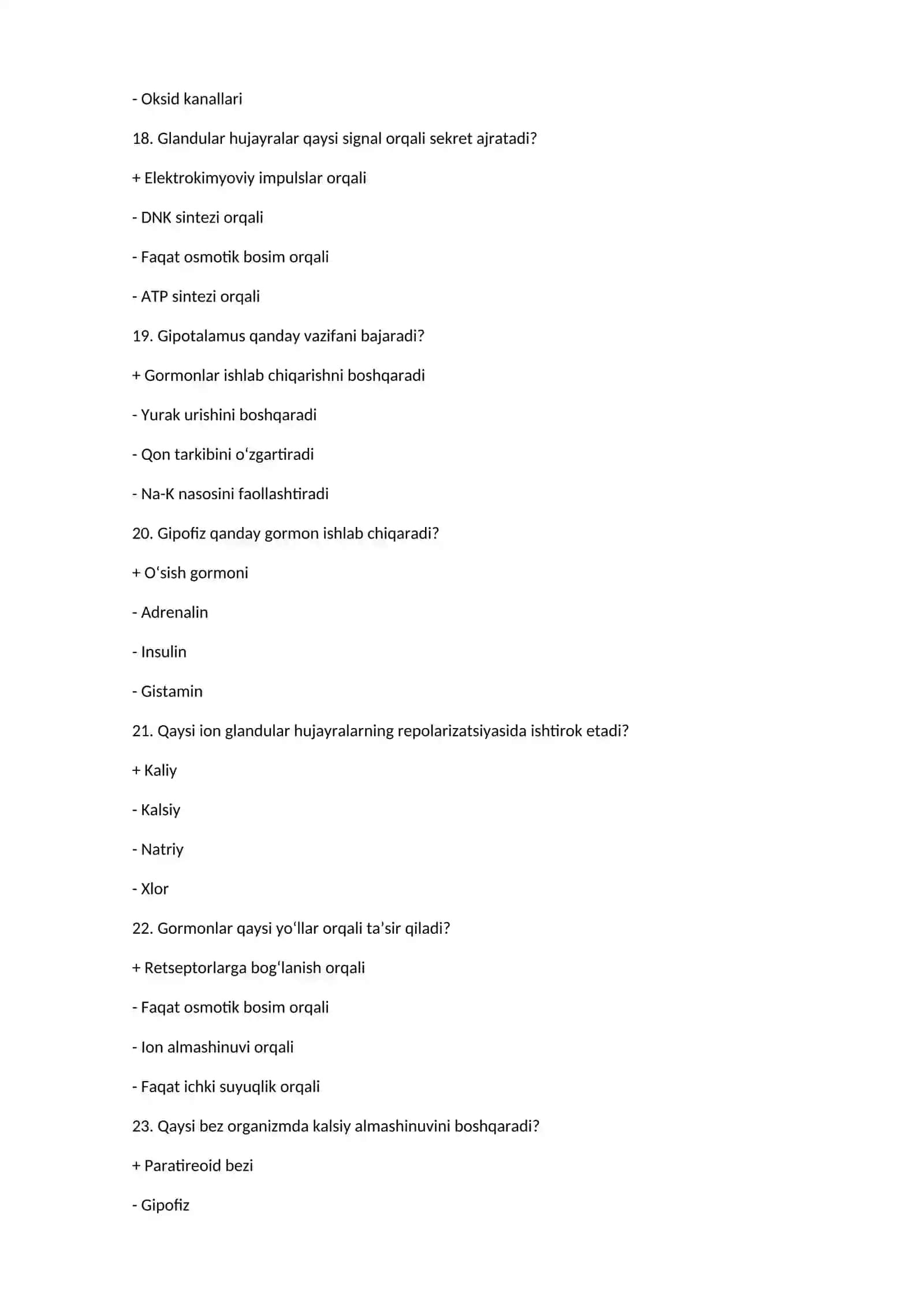 Glandulyar to’qimalarning elektrofiziologiyasi 4