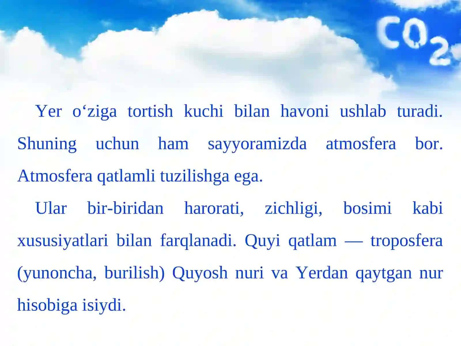 6-sinf geografiya darsligi asosida 9-10-mavzu: Atmosfera. Yerning iqlim mintaqalari 4