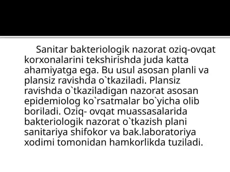 Oziq-ovqat mahsulotlari sifatini sanitar-gigiyenik va mikrobiologik nazorat 4