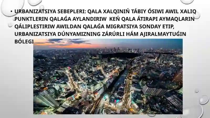 Urbanizatsiya hâm qala ekologiyasi 4
