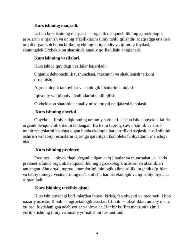 Organik dehqonchilikning agroekologik asoslari va afzalliklari 4