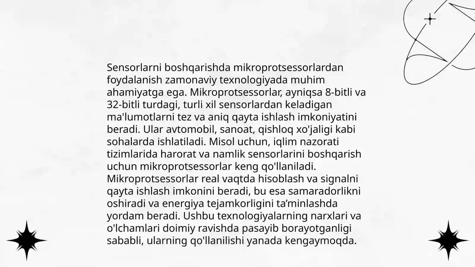 Mikroprotsessorlarning o'lchash vositalarida qo'llanilishi 4