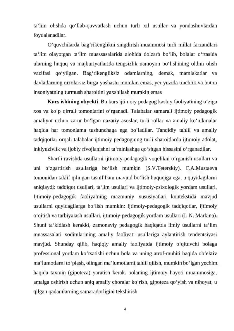 Ijtimoiy pedagog kasbiy faoliyatining o‘ziga xosligi 4