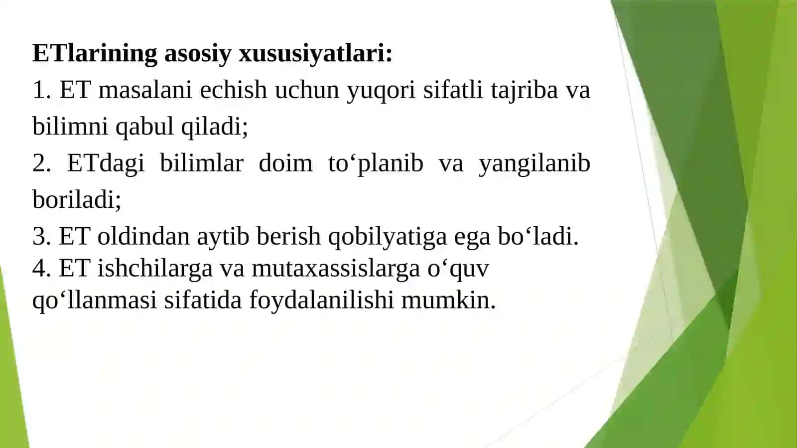 Sun'iy neyron to'rlari va ularning xitekturalari 4