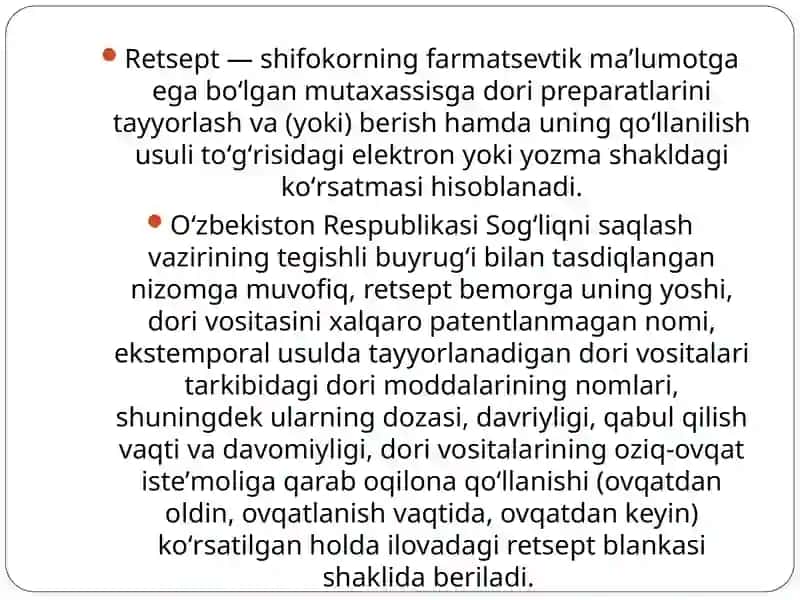Retsept tarixi. Dorivor o’simliklar 4