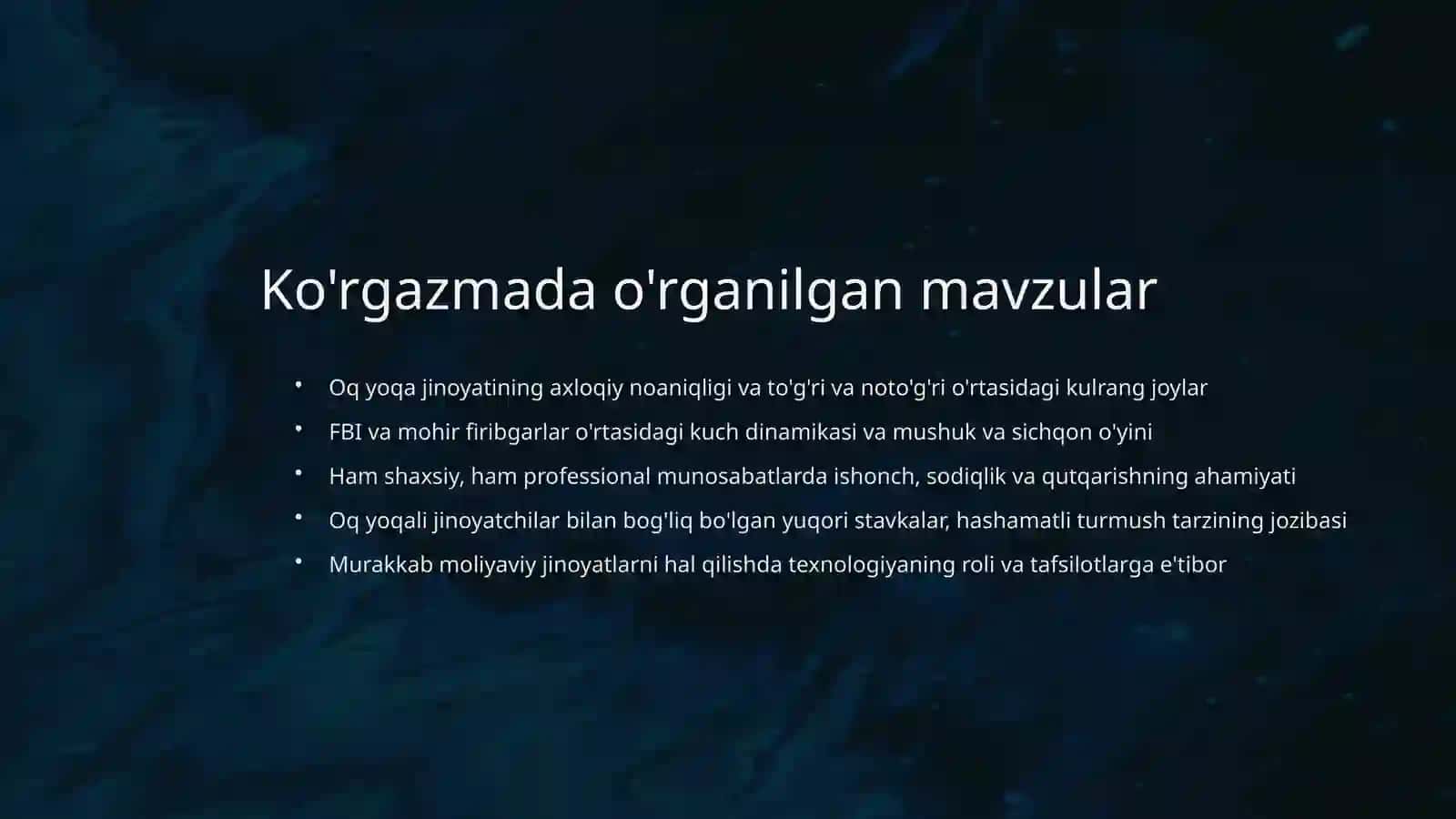 WHITE COLLAR Oq Yakaning jozibali dunyosi 4