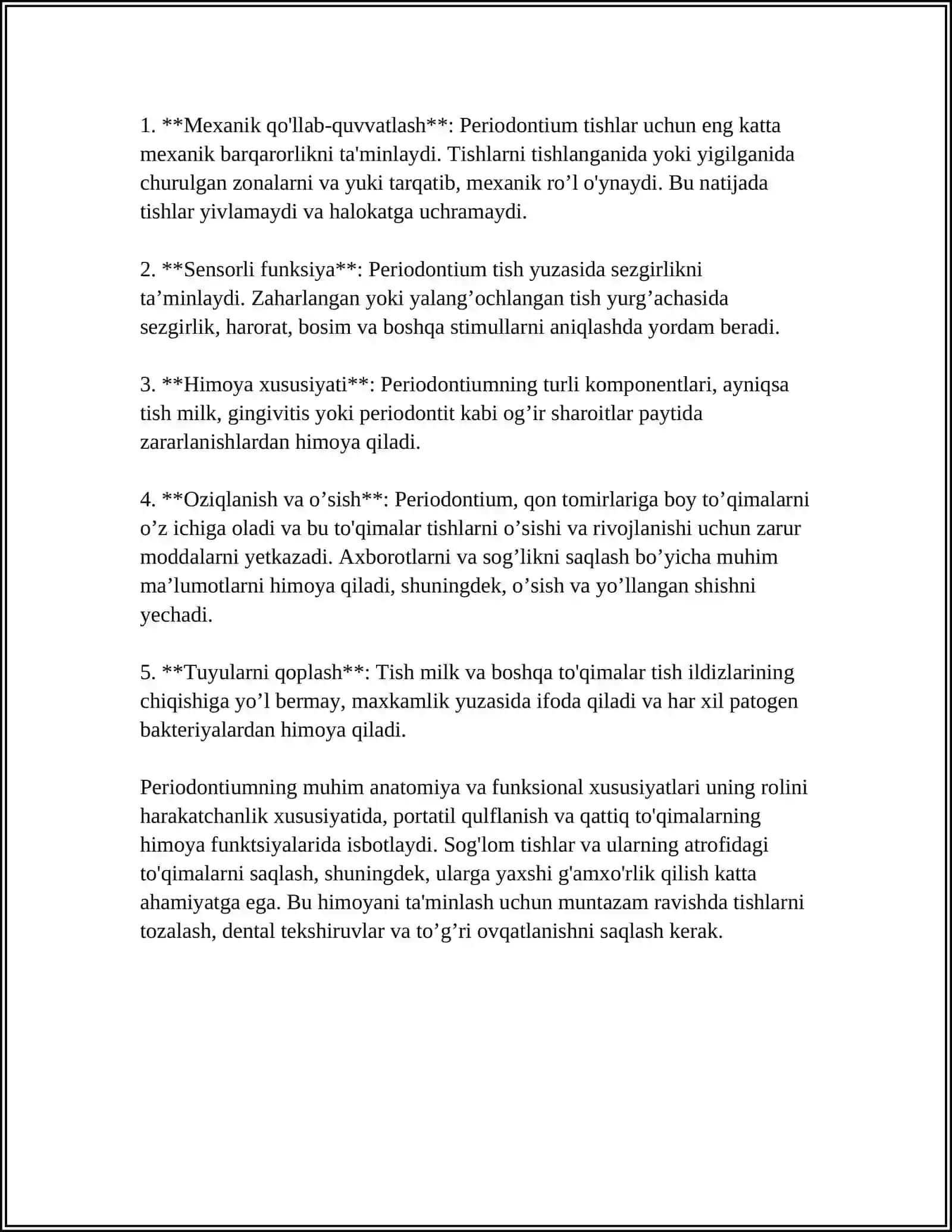 PERIODONTAL TO'QIMALARNING ANATOMIK VA FUNKTSIONAL XUSUSIYATLARI 4