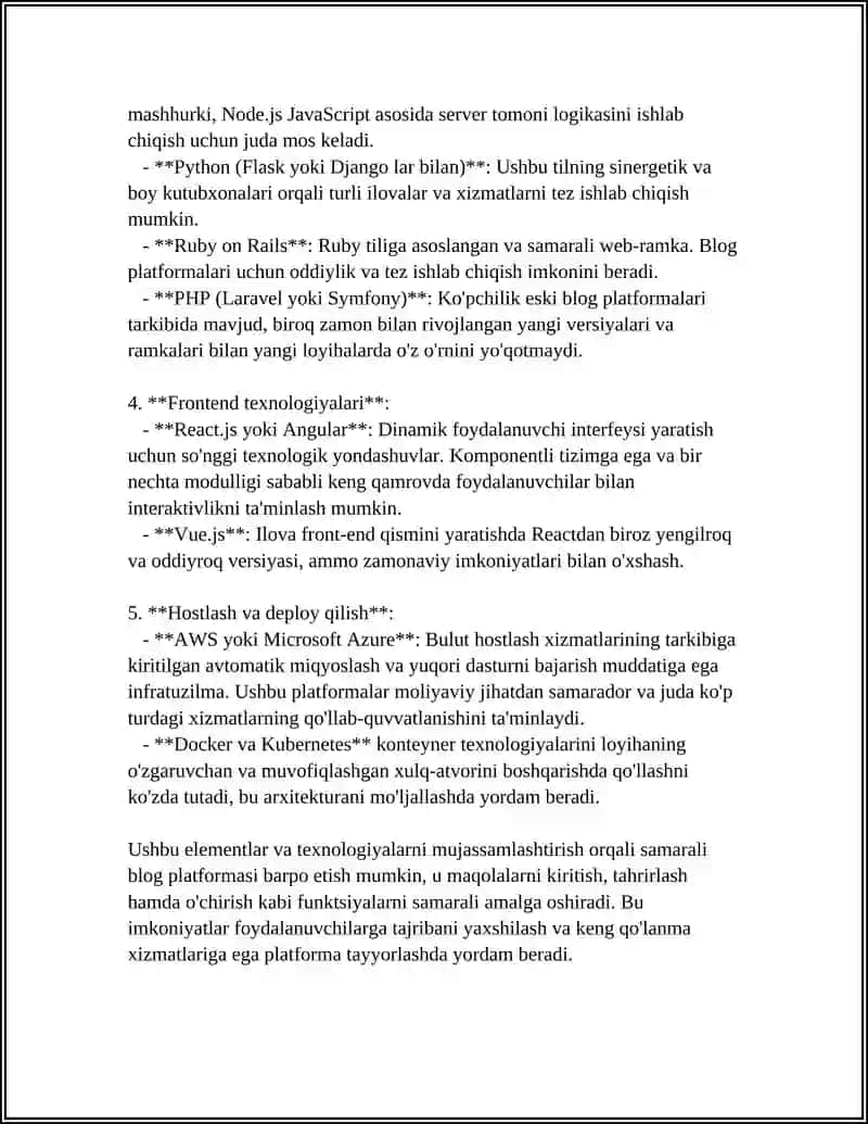 ONLAYN BLOG PLATFORMASI YARATISH, MAQOLALARNI KIRITISH, TAHRIRLASH VA O‘CHIRISH FUNKSIYALARI BILAN 4