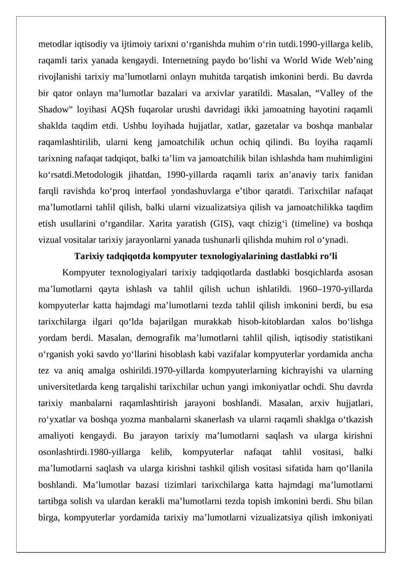 Raqamli tarix fanining shakllanishi va taraqqiyoti 4