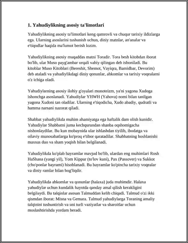 Yahudiylik Ta'limoti, An'ana va Marosimlari 4
