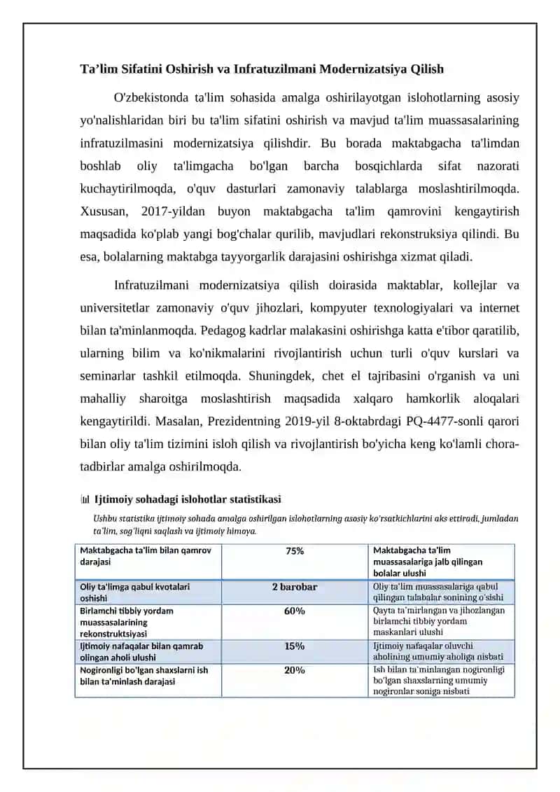 Mavzu: Ижтимоий соҳада амалга оширилган ислоҳотлар: таълим, тиббиёт, ижтимоий ҳимоя 4