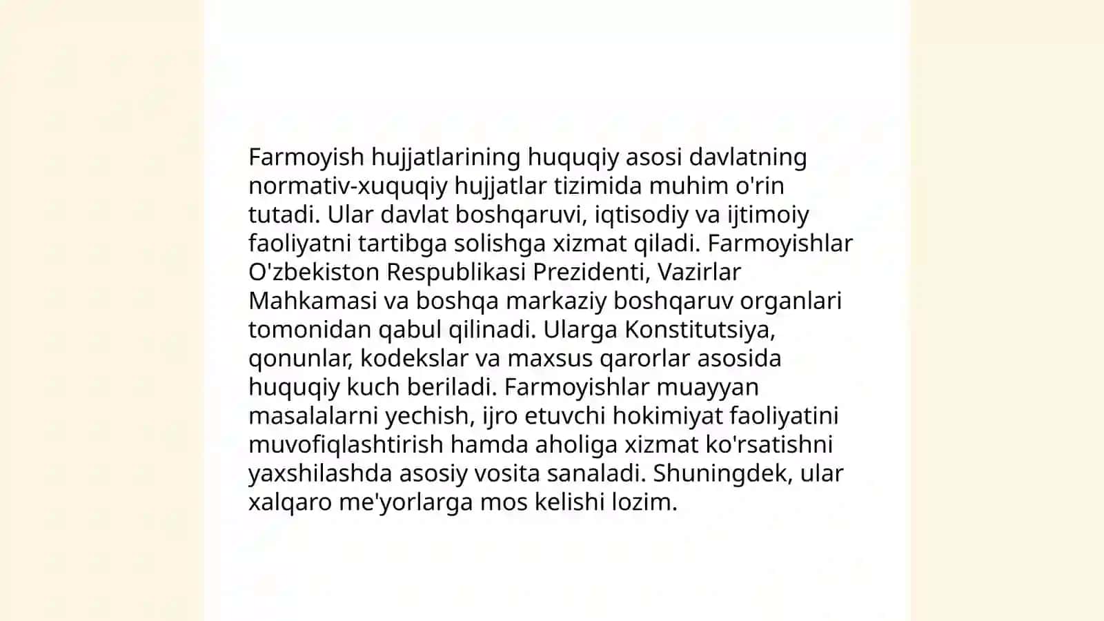 Farmoyish hujjatlari tushunchasi 4