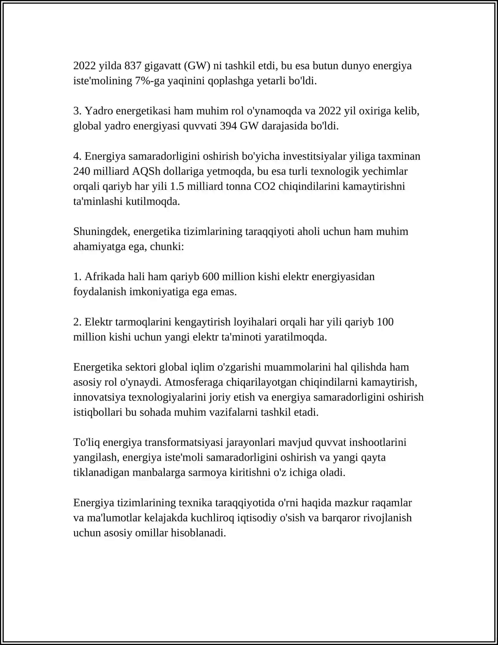 TEXNIKA TARAQQIYOTIDA ENERGETIKANI OʻRNI 4