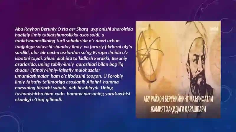Abu Rayhon Beruniyning Falsafiy qarashlarida Olam va odam falsafiy tushunchasi 4