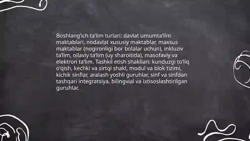Taʼlim turlari va taʼlimni tashkil etish 4