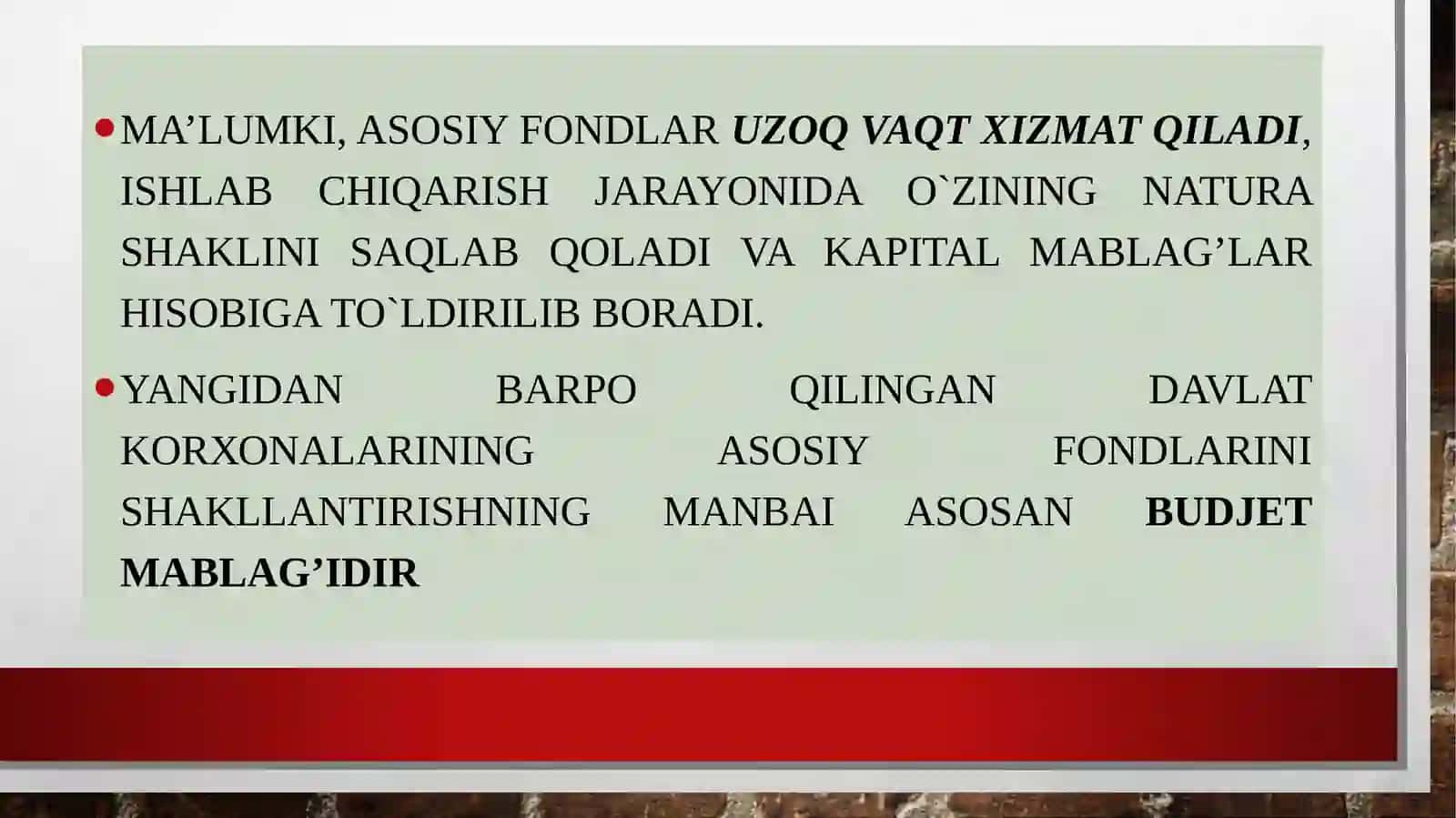 asosiy vositalar va boshqa oborotdan tashqari aktivlar tahlili 4