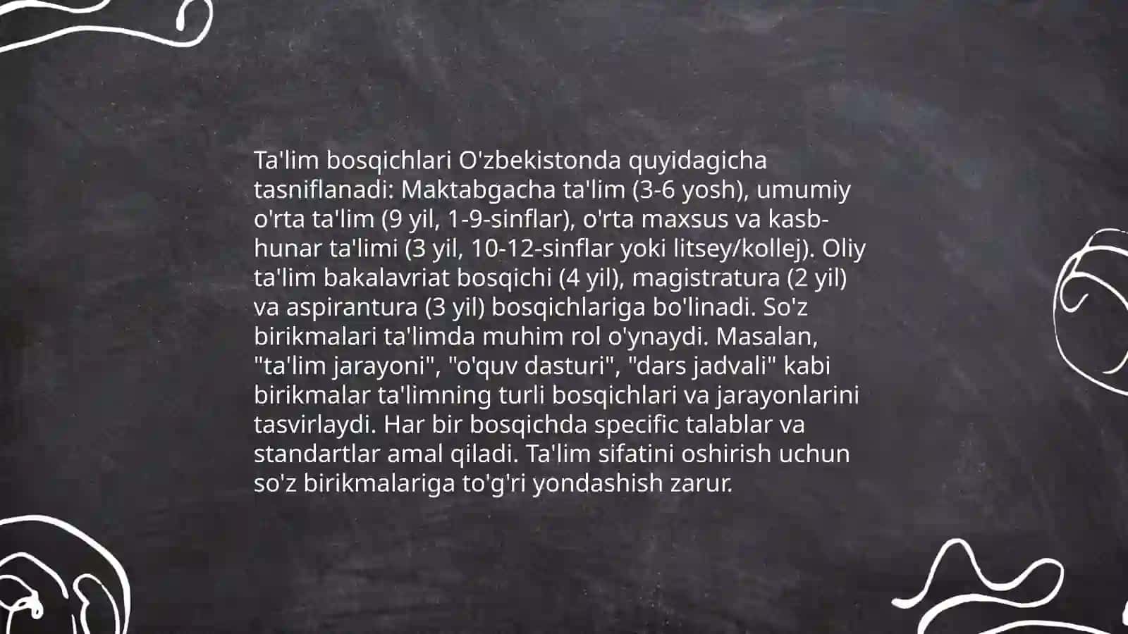 Ta'lim bosqichlarida so‘z birikmasi sintaksisini o‘gitish bo‘yicha dars ishlanmalari tayyorlash 4