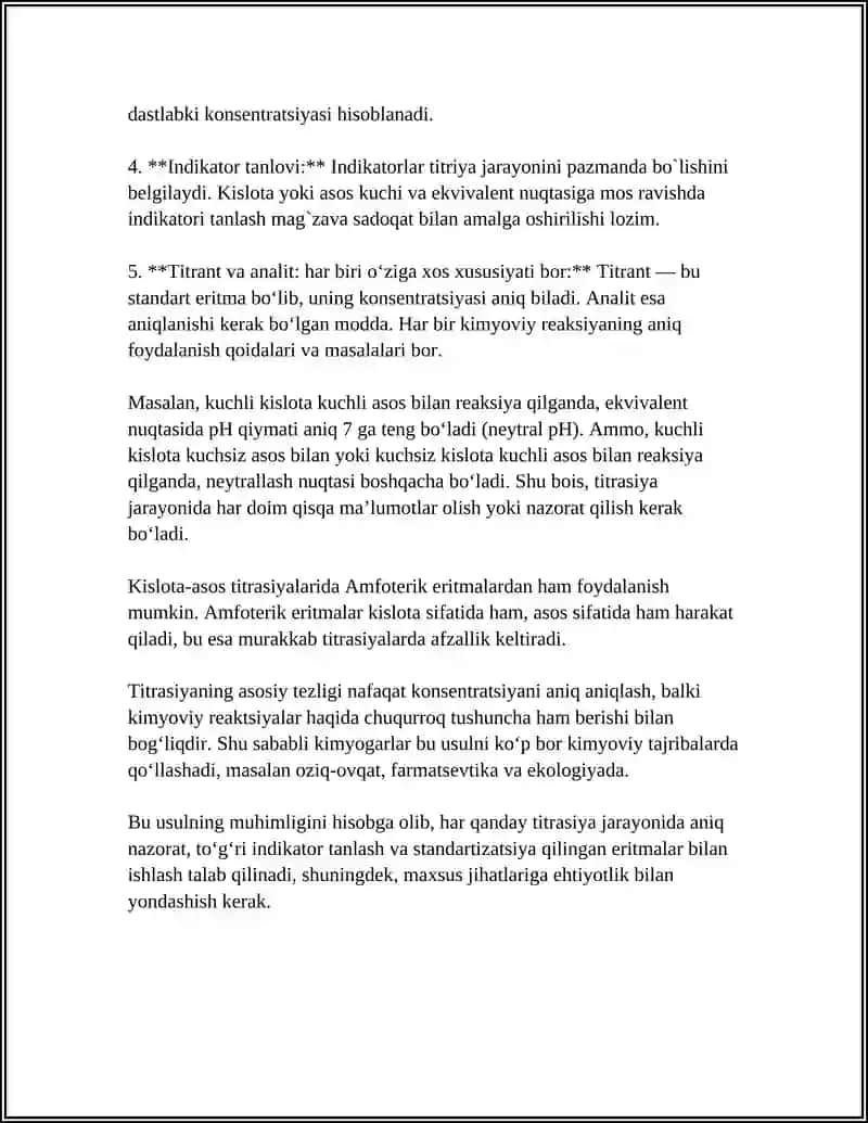 ANALITIK KIMYO FANINING KISLOTA ASOSLI USULLARI 4