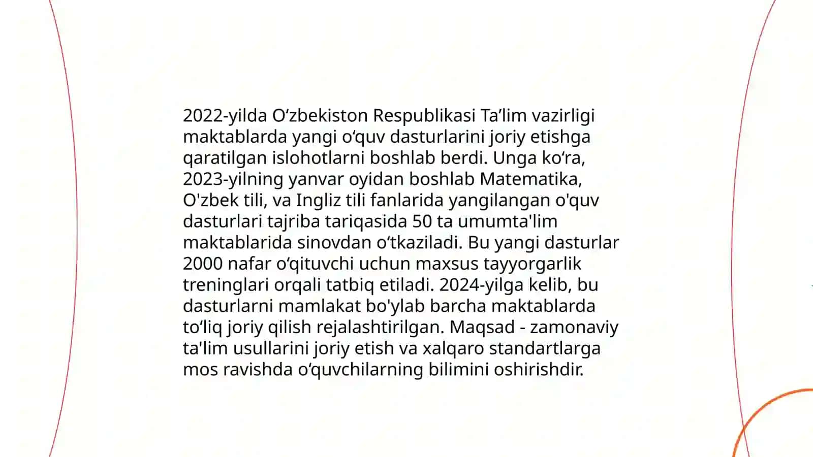 Oʻzbekiston Respublikasida ta'lim sohasidagi islohotlar 4
