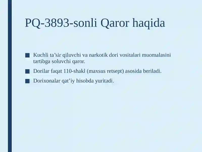 O'zbekiston Respublikasi Prezidentining retsepturaga asoslangan qonun va farmoyishlari 4