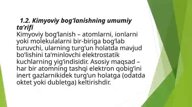 Murakkab birikmalardagi kimyoviy bog’lanish tabiatini tushuntirish 4
