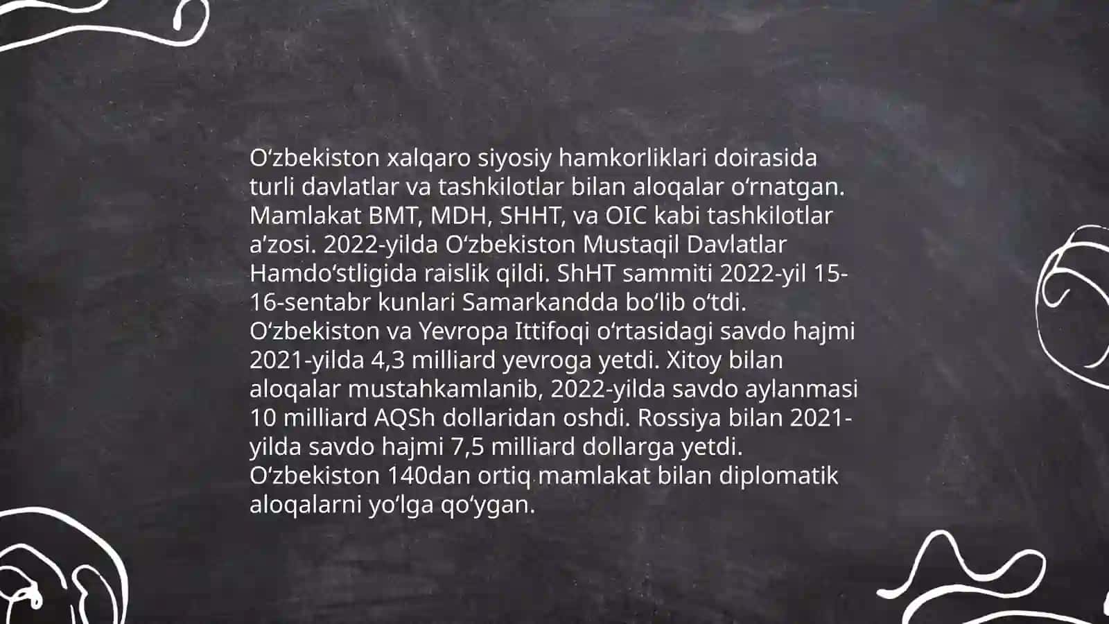 Oʻzbekiston va Jahon hamjamiyati 4