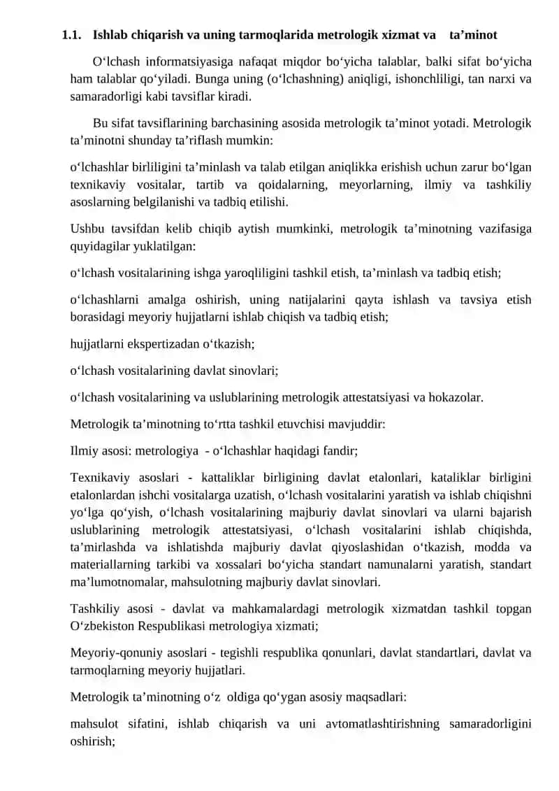 Metrologik ta’minot tushunchasi 4