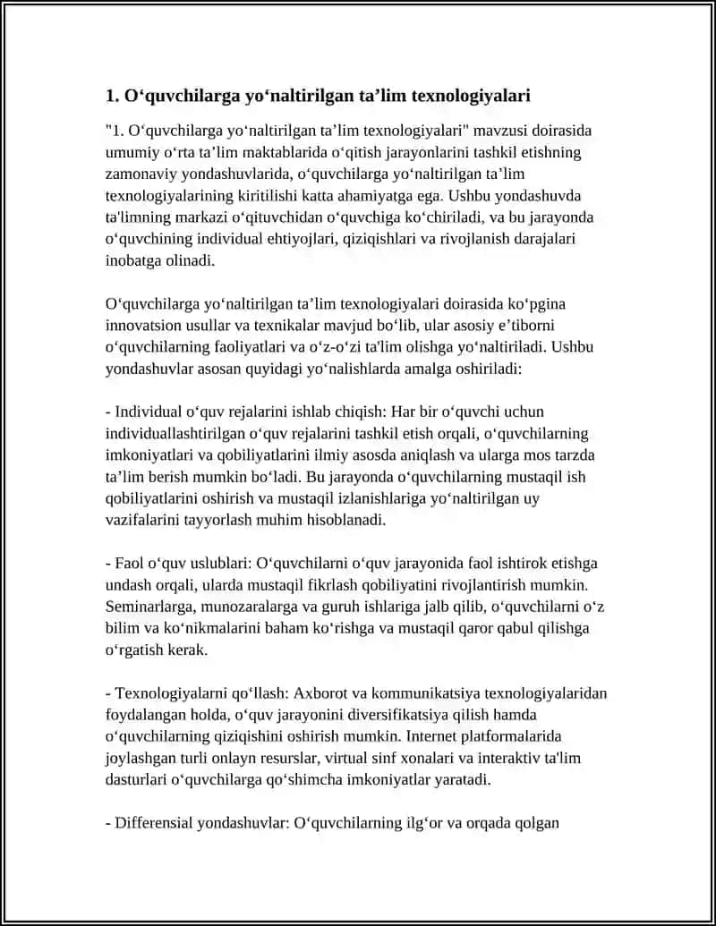 O‘quvchilarga yo‘naltirilgan ta’lim texnologiyalari 4