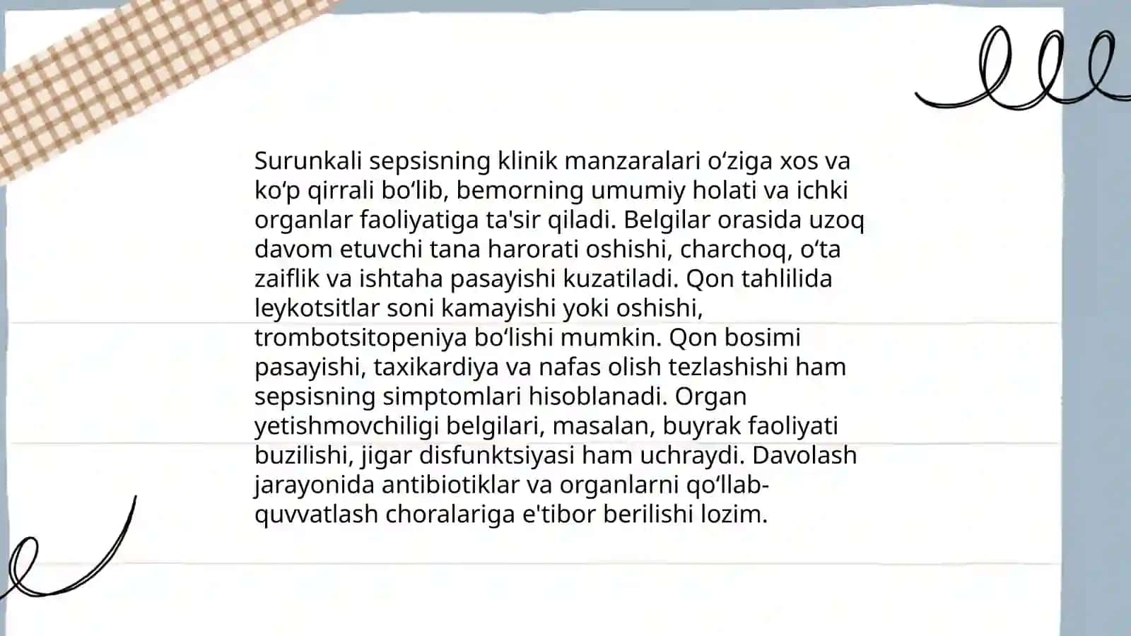 Surunkali sepsis va oits.Boʻgʻim va suyak silini davolash xirurgik usullar 4