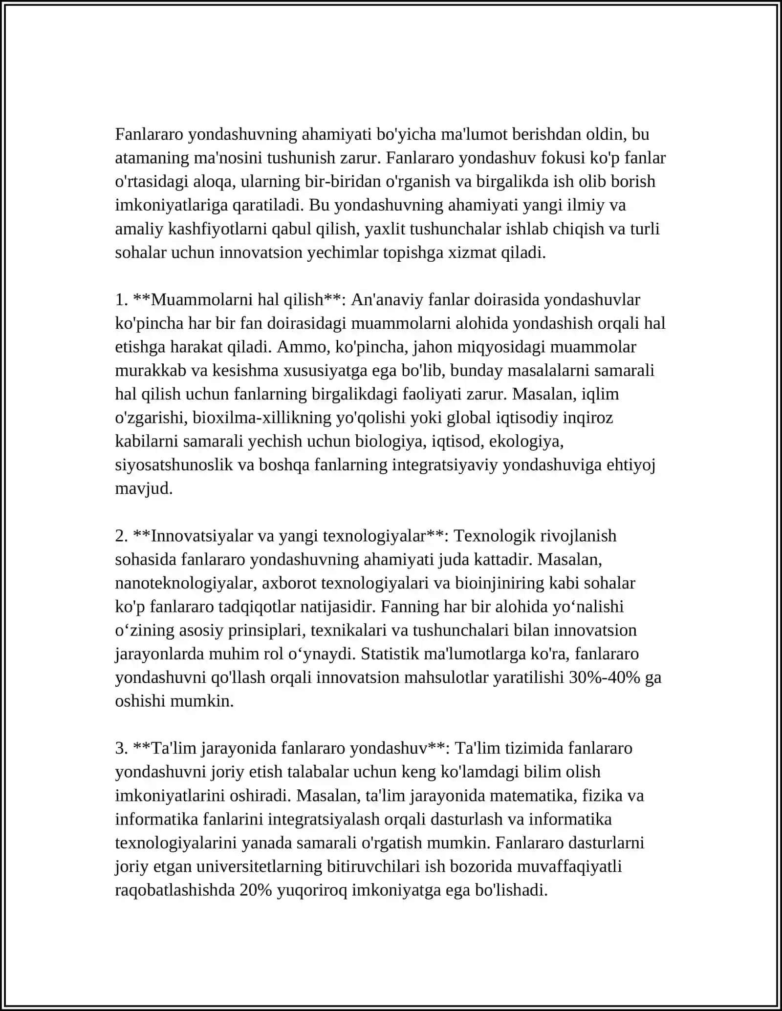KOMPETENSIYA NUQTAI NAZARIDAN YONDASHUV, FANLARARO YONDASHUV VA MA’LUMOTLI YONDASHUV 4