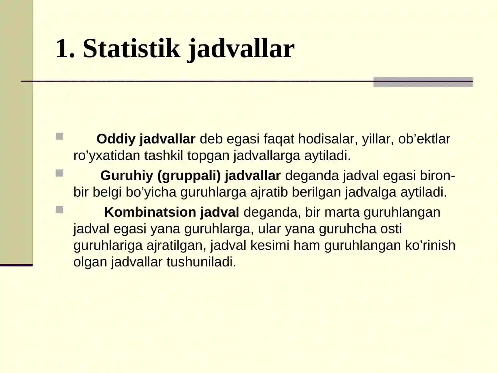 STATISTIK MA’LUMOTLARNI JADVAL VA GRAFIKLARDA TASVIRLASH 4